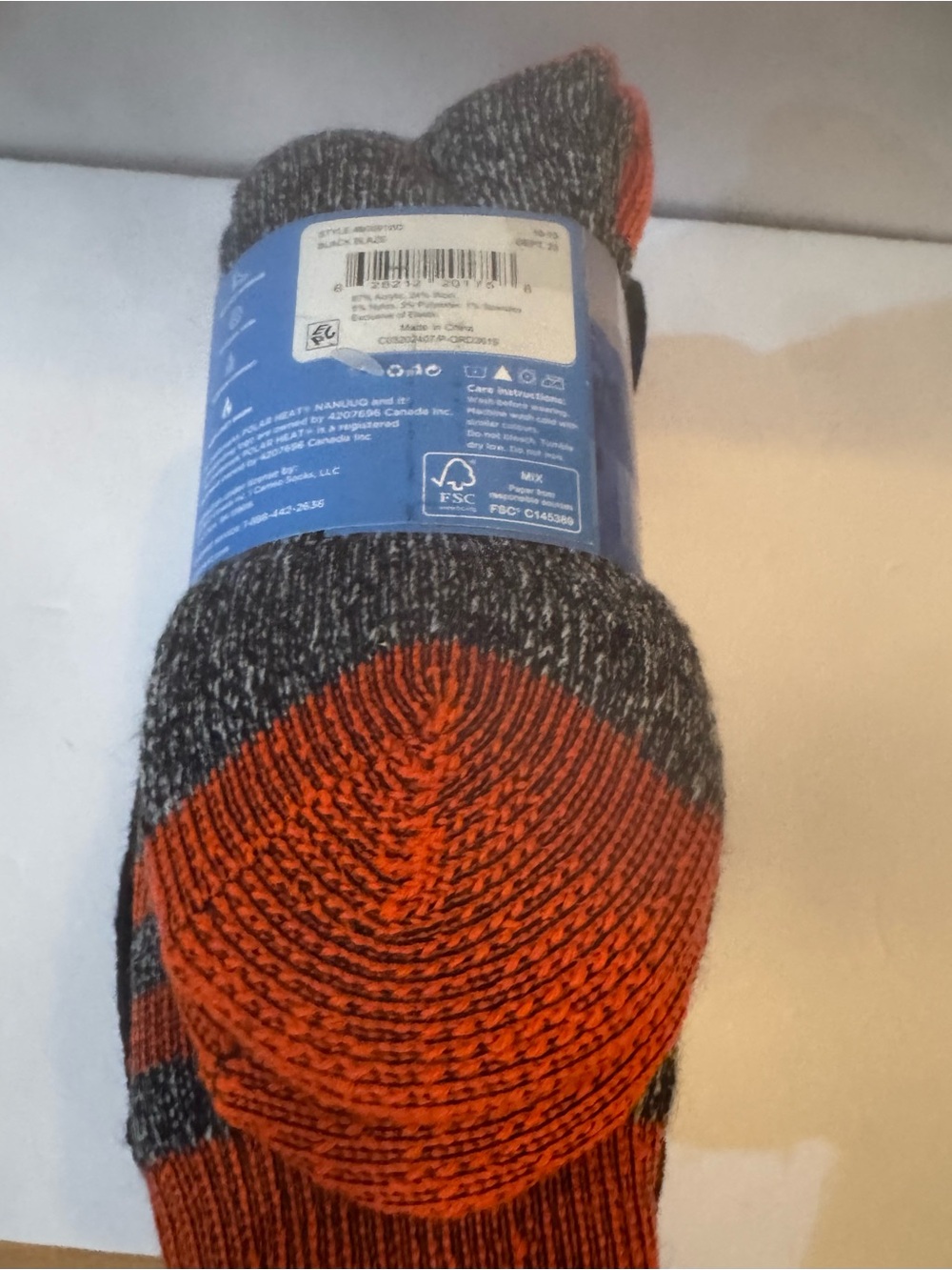 Polar Heat Nanuuq Men’s High Performance Crew Socks, 3 Pairs Long Acrylic Wool - Picture 9 of 9